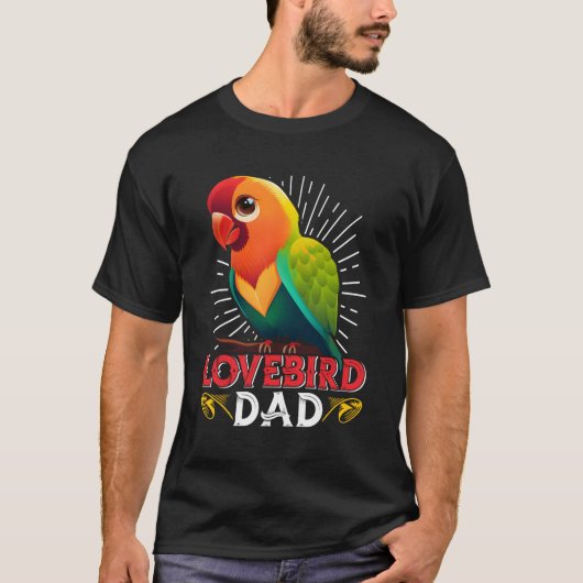 ラベバードパパバードオウムLovebird Daddy Tシャツ (正面)