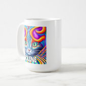 ラベパーソナライズされたル ユニーク| Mystical Kitty Cat コーヒーマグカップ (正面左)