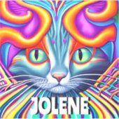 ラベパーソナライズされたル ユニーク| Mystical Kitty Cat シール (正面)