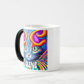 ラベパーソナライズされたル ユニーク| Mystical Kitty Cat モーフィングマグカップ (正面左)