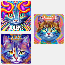 ラベパーソナライズされたル ユニーク| Mystical Kitty Cat ラベル