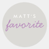 ラベパーソナライズされたンお気に入りのダーパープルグレーグレー ラウンドシール (正面)