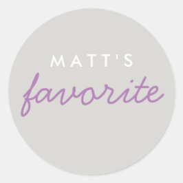 ラベパーソナライズされたンお気に入りのダーパープルグレーグレー ラウンドシール