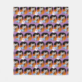 ラベパーソナライズされたンダーのペット写真wポープリント フリースブランケット (正面)