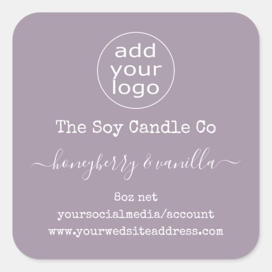 ラベパーソナライズされたンダーのロゴキャンドルラベル スクエアシール (正面)