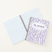 ラベパーソナライズされたンダーパープルエレガントフローラ ノートブック (内部)