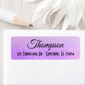 ラベパーソナライズされたンダーパープル差出人住所ラベル ラベル (インサイチュ)