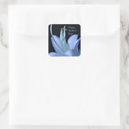 ラベパーソナライズされたンダーホスタフラワー、母の日 スクエアシール (バッグ)