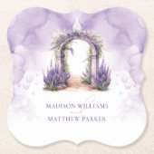 ラベパーソナライズされたンダー庭園の結婚式 ペーパーコースター (正面)