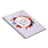 ラベパーソナライズされたンダー水玉模様ケーキスイーツレシピ ノートブック (右側)