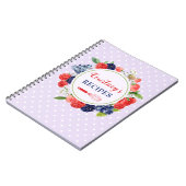 ラベパーソナライズされたンダー水玉模様ケーキスイーツレシピ ノートブック (左側)