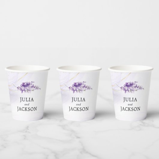 ラベパーソナライズされたンダー水結婚色 紙コップ (複数)