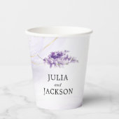 ラベパーソナライズされたンダー水結婚色 紙コップ (正面)