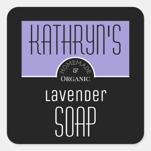 ラベパーソナライズされたンダー石鹸ラベル スクエアシール (正面)