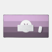 ラベパーソナライズされたンパープルズストライプモノグラム デスクマット (キーボード&マウス)