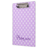 ラベパーソナライズされたン淡い色のダー水玉模様 クリップボード (左)