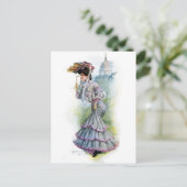 ラベビクトリアンンダードレスの女性 ポストカード (スタンド正面)