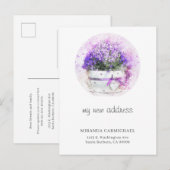 ラベフェミニンンダーフローラ水彩新しい住所 案内ポストカード (正面/裏面)