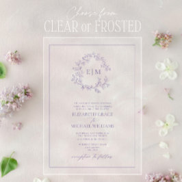 ラベフォーマルンダリーピークレストモノグラム結婚ズ アクリル招待状