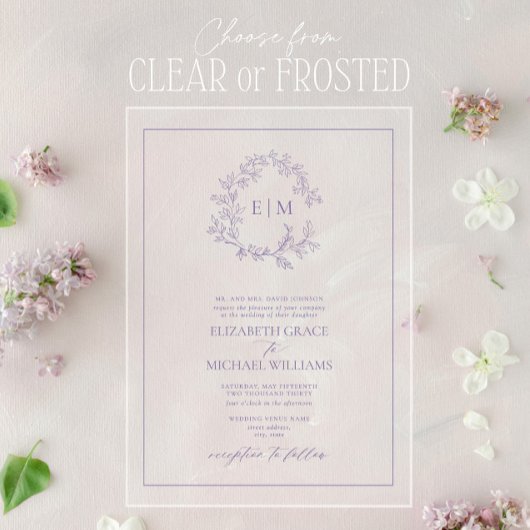 ラベフォーマルンダリーピークレストモノグラム結婚ズ アクリル招待状