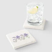 ラベフランスのンダーの水彩模様 ストーンコースター (横)