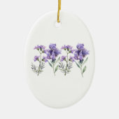 ラベフランスのンダーの水彩模様 セラミックオーナメント (正面)