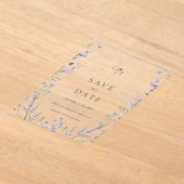 ラベフランスのンダー結婚のアクリルは日付を保存 アクリル招待状 (レイダウン)