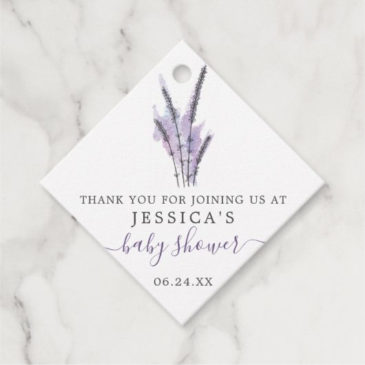 ラベミニマルンダベビーシャワーメッセージカード フェイバータグ (正面)