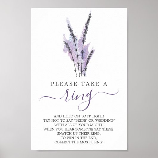 ラベミニマルンダーブライダルシャワーリングや輪ゲーム ポスター (正面)