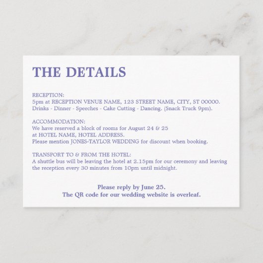 ラベミニマルンダーQRコー結婚ドの詳細 エンクロージャーカード (正面)