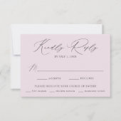 ラベモダンエレガントンダーの食事の選択結婚の 出欠カード (正面)