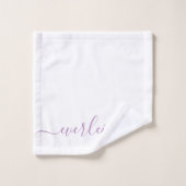 ラベモダンエレガントンダースクリプト名ホワイト バスタオルセット (ウォッシュタオル)