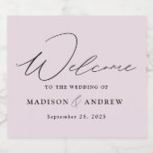 ラベモダンエレガントンダー結婚のスクリプト スパークリングワインラベル (シングルラベル)