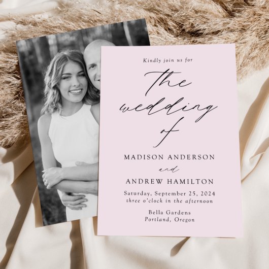 ラベモダンエレガントンダ写真結婚の 招待状