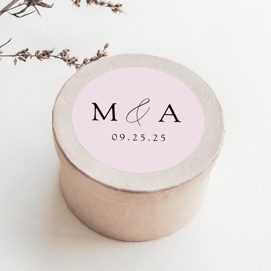 ラベモダンエレガントンドモノグラム結婚ズ ラウンドシール