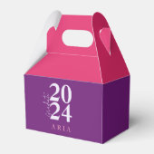 ラベモダンンスタイリッシュダーパープル卒業パーティー フェイバーボックス (正面サイド)