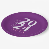 ラベモダンンスタイリッシュダーパープル卒業パーティー ペーパープレート (アングル)