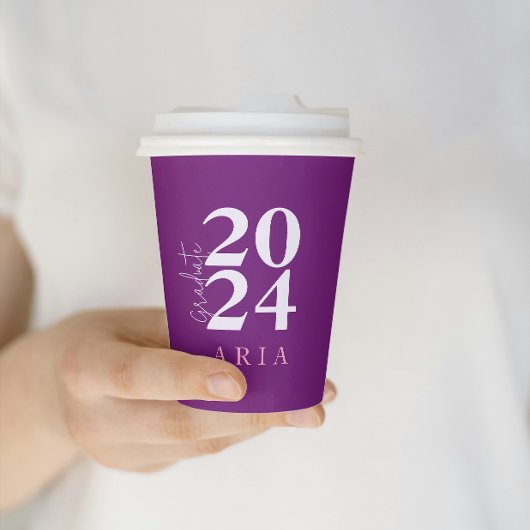 ラベモダンンスタイリッシュダーパープル卒業パーティー 紙コップ