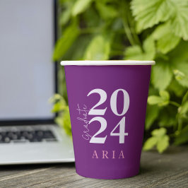 ラベモダンンスタイリッシュダーパープル卒業パーティー 紙コップ