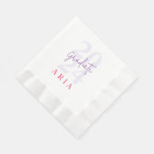 ラベモダンンスタイリッシュダーパープル卒業パーティー 縁ありランチョンナプキン (角)