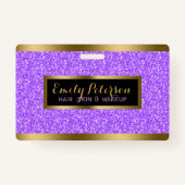 ラベモダンンダーフェイクグリッター金ゴールドアクセント バッジ (正面)