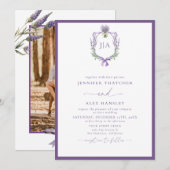 ラベモダンンダーフローラ | モノグラム結婚写真 招待状 (正面/裏面)