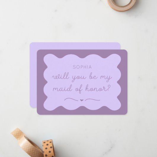 ラベモダンンダーメイド・オブ・オーナー（花嫁付き添い人）名前をカスタムする案 ノートカード (正面/裏面インサイチュ)