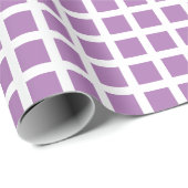 ラベモダンンダー白い格子模様市松模様に模様 ラッピングペーパー (ロールコーナー)