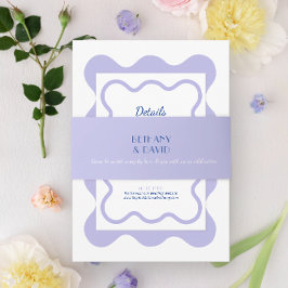 ラベモダンンダー結婚ブルー 招待状ベリーバンド