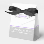 ラベモダンンダー,グレー,白ヴィンテージの結婚式 フェイバーボックス (正面サイド)