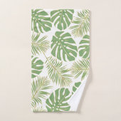 ラベモダンンパープルと緑の熱帯離れ熱帯 バスタオルセット (ハンドタオル)