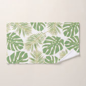 ラベモダンンパープルと緑の熱帯離れ熱帯 バスタオルセット (ハンドタオル)