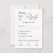 ラベモダンンパープルワイルドフラワー結婚ズ 出欠カード (正面)