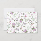 ラベモダンンパープルワイルドフラワー結婚ズ 出欠カード (裏面)